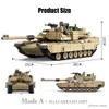 Blocks 2in1 WW2 Military M1A2 Abrams MBT Tank Model Army Cannon Chariot Set Soldier Figures DIY Building Blocks Toys for Boys Kids Gift