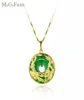 MGFAM 173P Smok i Phoenix wisiorek dla kobiet Zielona Malezja Jade China Starożytna maskotka 24K Gold z 45 cm CHA9539541