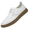 High Casual Spring Quality Flats Mens British Style Véritine en cuir en cuir Up White Oxford Men Confort Chaussures Business Chaussures