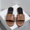 Sandálias de slide metálicas designer slides chinelos femininos sapatos verão moda larga plana flip flops chinelo para mulher com caixa tamanho 37-42