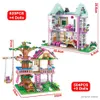 Blocks Friends City Tree House Summer Holiday Villa Castle Building Blocks Sets Figures Garden DIY Toys for Kids Girl Birthday Gift