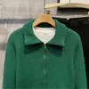 Erkekler için erkek kazaklar düz ceket yeşil ceket yeşil kıyafet fermuar fermuar zip-up düz renkli hırka bahar sonbahar büyük büyük boy a s