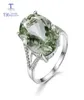 TBJBIG 13CT Green Amethyst Ring Oval Cut1318 Gemstone Ring i 925 Sterling Silver Gemstone Jewelry for Girls With Present Box Y1894039639