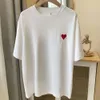 2024SS Fashion Women T Shirt Designer T Shirts Mens Womens Love Letter broderi Grafik Tee Casual Loose Solid Color Simple Round Neck Bomull