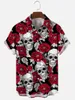Koszule męskie 2024 Vintage Rose Style Hawaiian Skull Camisas Africanas Para Hombre Camicia Hawaiana