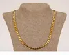 P Classic Cuban Link Chain Necklace Armband Set Fine 18k Real Solid Gold Filled Mode Men Women 039 S smycken Tillbehör PE7267402