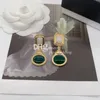 Eleganckie szmaragdowe kolczyki vintage kropla kwadratowe kolczyki perłowe luksusowe diamentowe zaręczyny z pudełkiem
