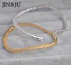 Bangle JINJU Luxe Goud Kleur Charm ArmbandenBangles Voor Vrouwen Koper Zirconia Manchet Armband Femme Dubai Mode-sieraden5154660