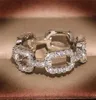 Hop Hip Vintage Mode-sieraden 925 Zilveren Kruis Ring Pave Witte Saffier CZ Diamant Vrouwen Bruiloft Vinger Ringen2518753