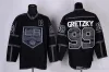 Herren 99 Wayne Gretzky Schwarz Lila Weiß Gelb 100 % genäht, günstiges Eishockey-Trikot von bester Qualität