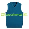 Fashion Pure Cashmere Male Autumn Thickened Sweater V-neck Casual Computer Knitted Thick Vest Sleeveless Plus Size S-5XL6XL 240129