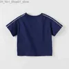 T-shirt Dave Bella Ragazzi Manica corta Estate Nuova T-shirt per bambini Underlay Baby Sport Top in cotone DB2234672 Q240218