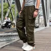 Männer Hosen Taktische Casual Männer Cargo Lose Baggy Baumwolle Gerade Hosen Taschen Street Style Mann Kleidung