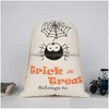 Kerstversiering 15 stijlen Halloween Grote canvas tassen Katoenen tas met pompoen Duivel Spider Hallowmas Geschenken Zak Drop D Dhvap