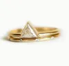 Cluster Rings Two Sets Of Gold Ring And Finger Accessories For Korean Women Chaozhou Couples Creative Triangle Lady Love6678982