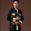 Cinese tradizionale fenice stampato vestiti drago vestito Tang abbigliamento uomo ricamato manica lunga giacca da sposa Festival 240130