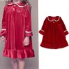 Wholesale Baby Kids Boys And Girls Sibling Pyjamas Family Matching Pajamas Children Red Christmas Velvet PJS 240123