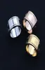 Yeni stil en kaliteli cazibe tasarımcısı l klasik stil moda yüzüğü paslanmaz çelik için mektup çifti markası mücevher düğün gif9572124