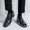 Spring Lace Up Oxford Men estilo britânico Party formal Designer de negócios Plaid Shoes casuais de couro artesanal