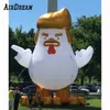 8 mH (26 Fuß) mit Gebläse Großhandel Hochwertiger aufblasbarer Huhn-Truthahn-Hühner-Außendekorations-Cartoon-Ballon mit blonden goldenen Haaren für Werbung