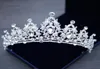 Tiaras y coronas de cristal plateado de moda, joyería para el cabello de boda con diamantes de imitación nupciales para mujer, diadema de princesa, adornos para el cabello de novia Pag1323529
