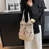 Schoudertassen 2023 Zomer Stro Voor Vrouwen Beac Geweven Andbags Reizen Sopper Casual Resort Stijl Soulder Tote BagH24218