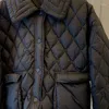 Vrouwen Trenchcoats 2024 Herfst Winter Vrouwelijke Revers Diamant Geruit Licht Dunne Korte Katoenen Jas Vrouwen Verdikte Warme Vest