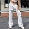 Women's Pants Sports Fashion Elastic High Waisted Baggy Casual With Multiple Maternity 3x Wide Leg Linen For Women