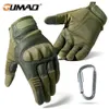 PU Leer Tactische Handschoenen Touch Screen Hard Shell Volledige Vinger Handschoen Militaire Combat Airsoft Rijden Fiets Wanten Mannen 240122