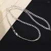 Chains 925 Sterling Silver 16/18/20/22/24/26/28/30 Inch 4mm Classic Chain Necklace For Women Man Fashion Wedding Charm Jewelry