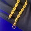 Naszyjniki wiszące Nowe modne 6 mm AU750 18K Real Gold Solid Gold Gold Gold Out Hip Hop Jewelry Man łańcuch zwykły