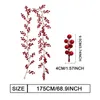 Dekorativa blommor 6ft Red Berry Christmas Garland konstgjorda inomhus utomhus trädgårdsgrind heminred