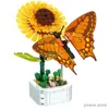 Blokken DIY Mini Vlinder Insect Potplant Bonsai Bloemblok Roos Decoratie Bouwsteen Figuur Plastic Speelgoed Cadeau Kinderen Meisjes