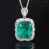 Chaînes S925 Argent Européen et américain Jade Palaiba Fat Rectangle Grand Pendentif Ensemble de luxe 20 23 Mariage