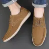 Zapatos informales de cuero genuino para hombre, calzado Oxford a la moda, estilo británico, novedad de 2024, zapatos de negocios con cordones para vestido de boda