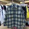市松模様のジャケットカシミア肥厚ポケットコート高品質1：1カップルルーズコート