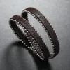 Charm Armband 2024 Läderarmband för män mode full rhineston personlig bär magnetisk spänne födelsedagspresent