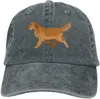 Bollmössor denim Cap Cute Golden Retriever Baseball Dad Classic Justerbar Casual Sports for Men Women Hats