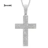 Volledige zwarte Vvs Moissanite Diamond Iced Out Cross hanger Lab Grown Diamond christelijke sieraden kruis ketting 925 sterling zilver