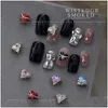 Nagelkonstdekorationer 10st Diamonds Peach Heart Charm 3D Super Flash Zircon Pointed Bottom Crystal Nails Luxury Diy Manicure Drop Deli Otabr