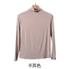 Kvinnors T-shirt 2023 Autumn Winter Trackless High-Neck Modal Solid Color Stor storlek Basskjorta med Top Drop Delivery Otaa7