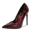 Dress Shoes New Leopard Print Pointy High Heels With Large Size Single Shoes Temperament Sexy Women's Shoes T240218