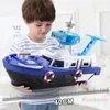 Kids Toys Simulation Track Inertia Boat Diecasts Toy Vehicles Music Story Light Toy Ship Model Toy Car Parking Boys Toys 240201