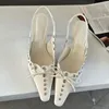 Scarpe eleganti Sandali con tacco alto Sandali firmati Donna Estate 2024 Décolleté a punta Con lacci Fiocco Moda Tacco basso Slingback Donna