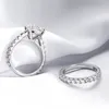Smyoue 18k placcato 0642CT Tutti gli anelli per le donne Scintillante fascia di diamanti da sposa di lusso Gioielli in argento sterling 925 GRA 240130