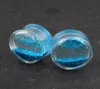 Ear plug piercing F59 60pcs mix 616mm body jewelry double flared ear gauge glitter liquid flesh tunnel piercing1730190