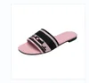 Paris Broidered Dazzle Designer Slippers Sandals Womens Summer Beach Stripes Casual Flat Slippers Sliders Femmes Flies Flip Flops broderie C Double Mules 666