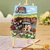 Blocks 3D Easel Classic Train Station Platform Natural Scenery Travel Theme Mini Building Blocks