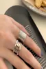 925 Sterling Silver Wide Face Chain Ring Women039s Old Style Index Finger Opening Personality Punk Jewelry G4X97917226