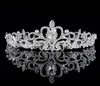 Em estoque brilhantes cristais frisados coroas de casamento 2015 véu de cristal nupcial tiara coroa acessórios para o cabelo festa de casamento tiara8067305